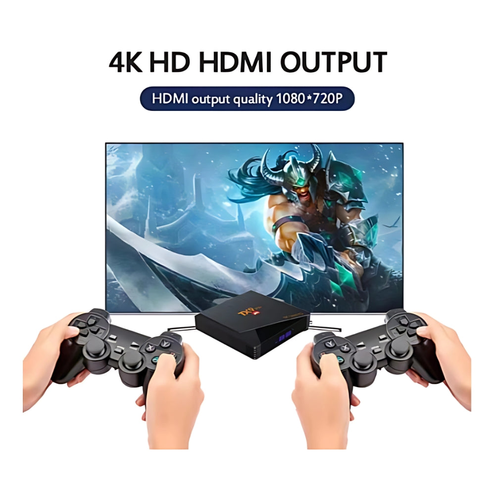 TV Box M8 Mini 4K Ultra HD – Android TV 9.0 + Consola de Juegos + Magis TV + 2 Controles Retro