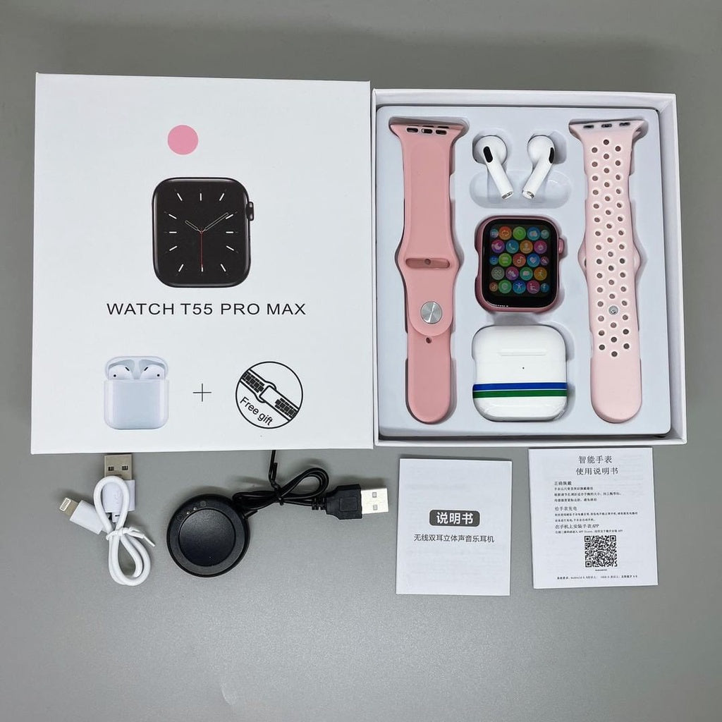 PACK RELOJ T55 + AUDIFONOS BLUETOOTH
